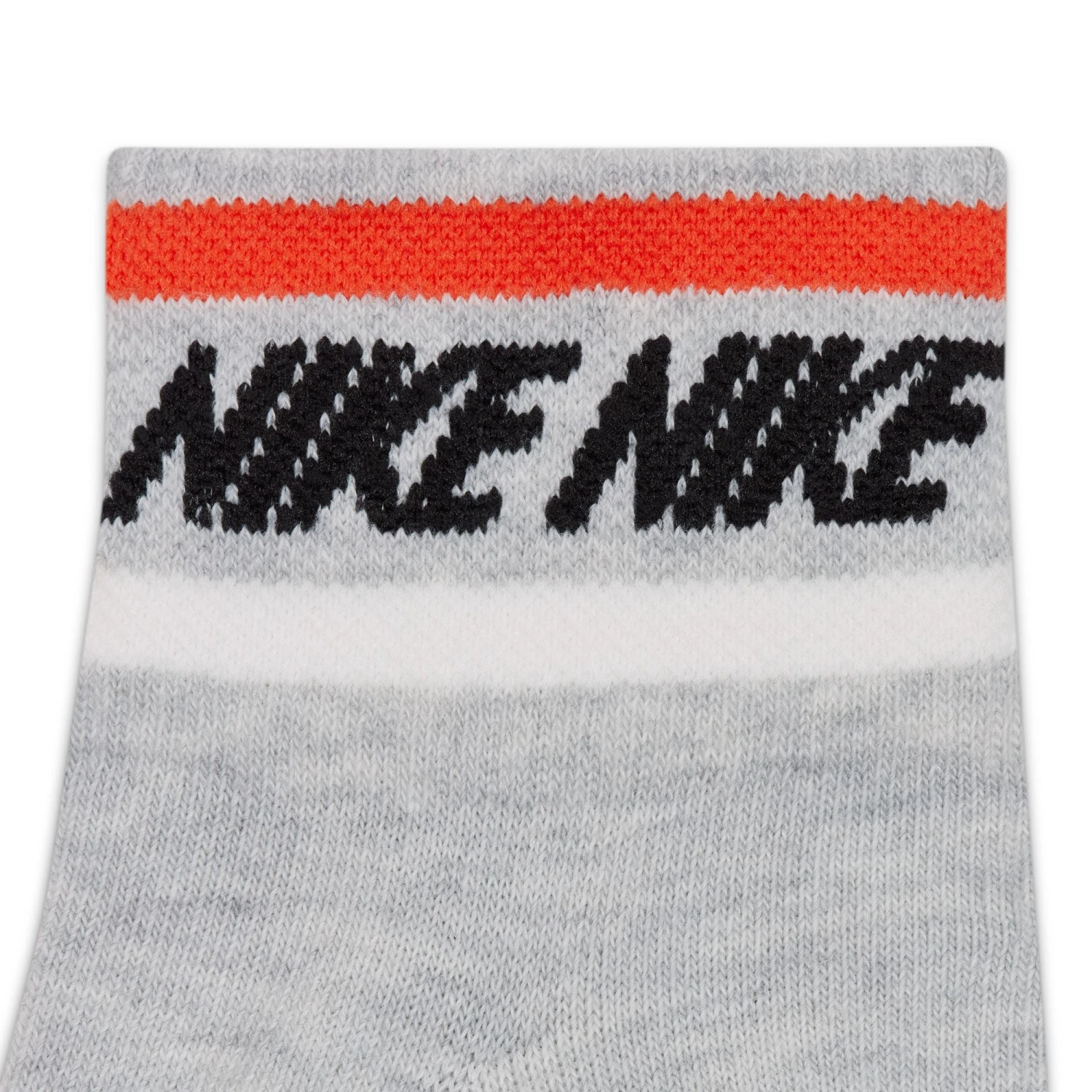 Nike Everyday Essential Ankle Socks (3 Pairs) (Grey/Black/Orange) 4 Nike Everyday Essential Ankle Socks (3 Pairs) (Grey/Black/Orange) - Image 2