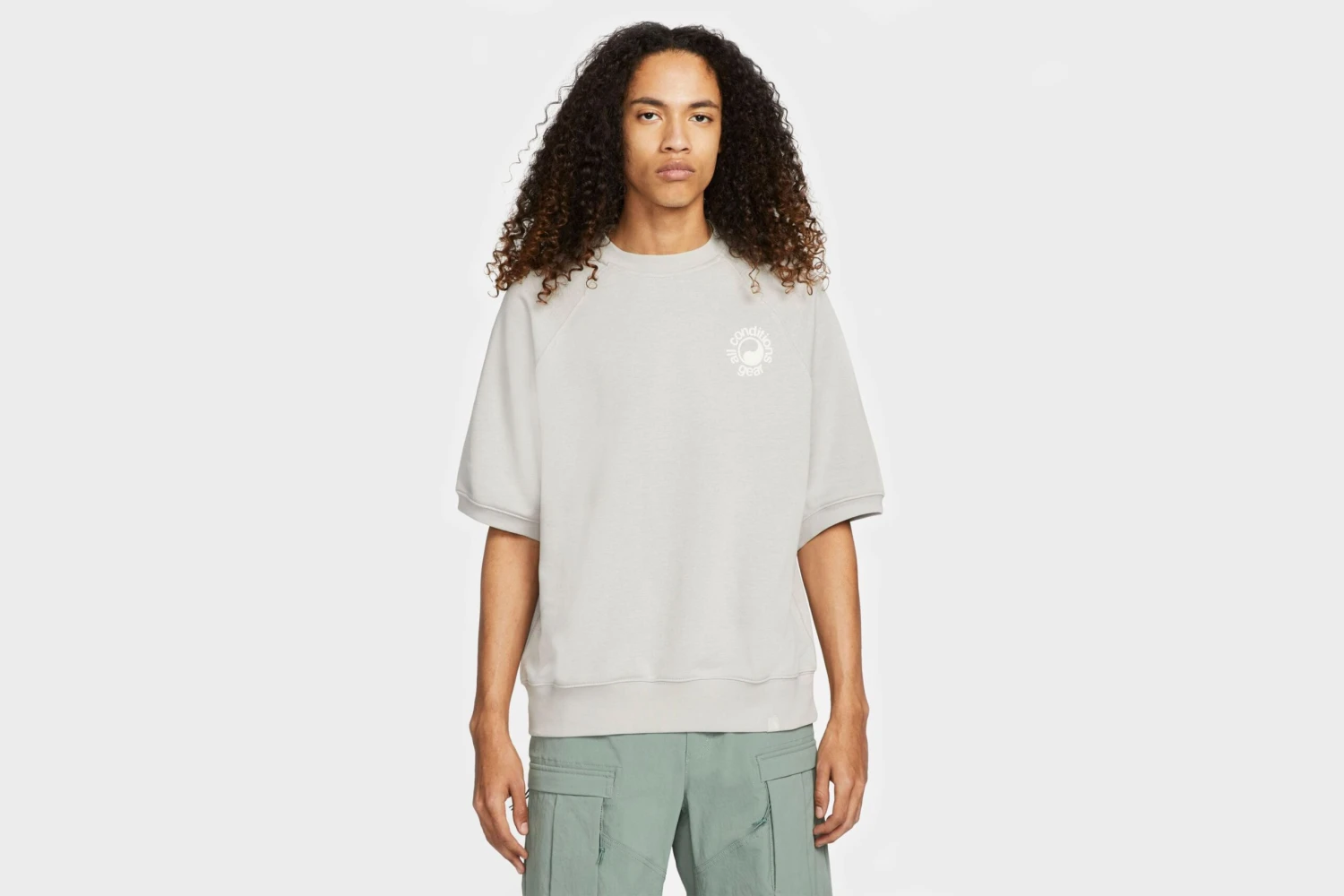 Nike ACG Dri-FIT Short-Sleeve French Terry Crew (Light Iron Ore/Summit White) 3 Nike ACG Dri-FIT Short-Sleeve French Terry Crew (Light Iron Ore/Summit White)