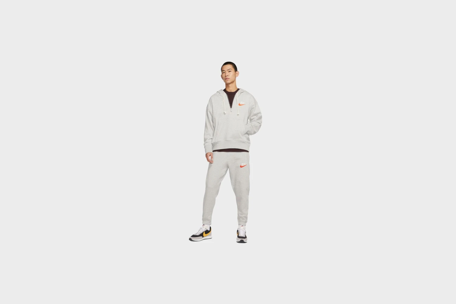 Nike French Terry 1/2 Zip Pullover Hoodie (Grey/Heather) 5 Nike French Terry 1/2 Zip Pullover Hoodie (Grey/Heather) - Image 3