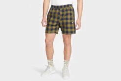 Nike Life Men’s Unlined Plaid Shorts (Midnight Navy/Pilgrim/Black)