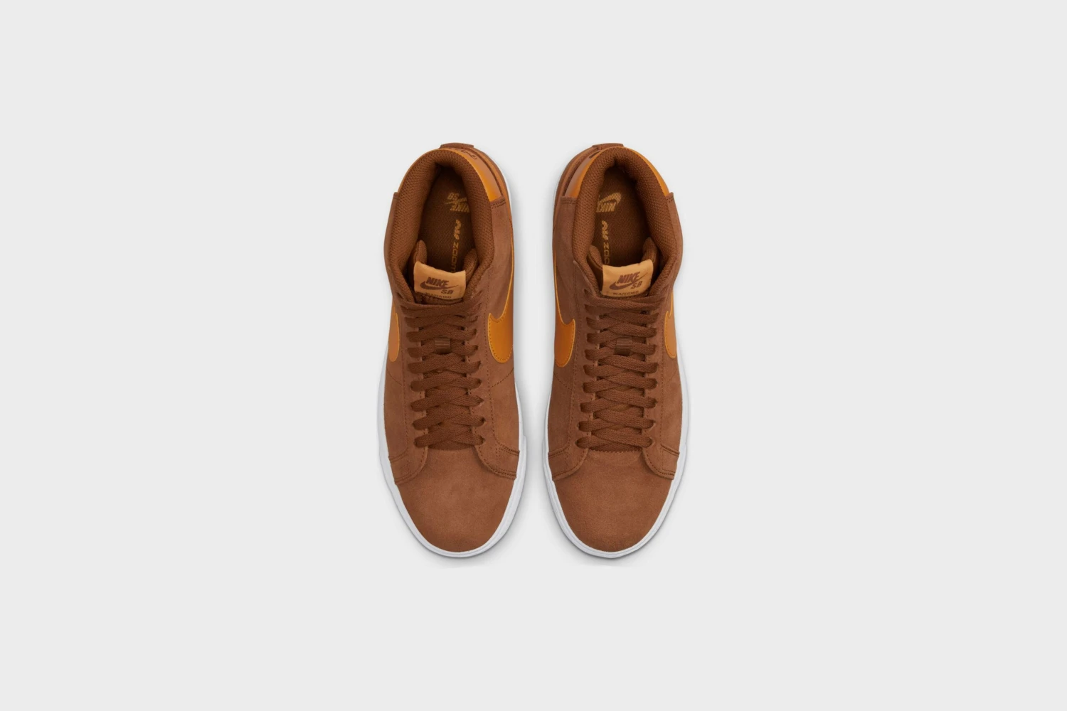 Nike SB Zoom Blazer Mid (Pecan/Light Curry-Pecan-White) 9 Nike SB Zoom Blazer Mid (Pecan/Light Curry-Pecan-White) - Image 7